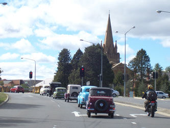 Austins driving through Canberra