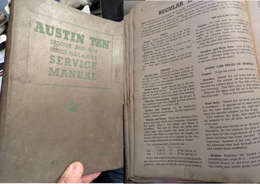 Austin Ten Service Manual for sale