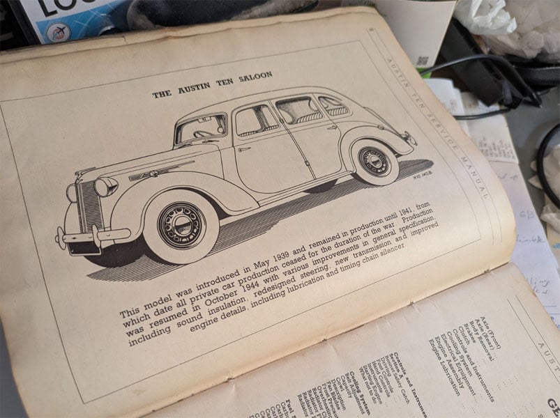 Austin 10 Service Manual for sale